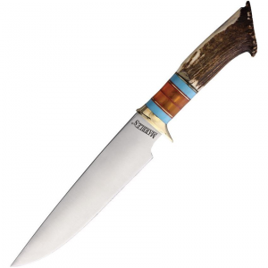 Marbles 489 MR489 Bowie Satin Fixed Blade Knife Multicolor Handles