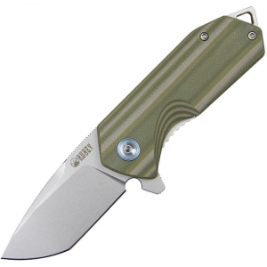 Kubey 203E EDC Linerlock Knife Green Handles