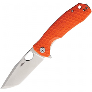 Honey Badger 1326 Large Tanto Linerlock Knife Orange Handles
