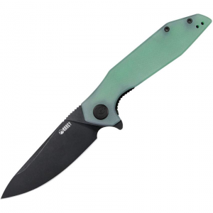 Kubey 117G Nova Black Linerlock Knife Jade Handles