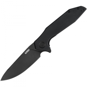 Kubey 117B Nova Black Linerlock Knife Black Handles