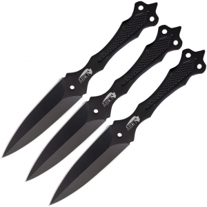 ABKT Tac 021B3 Phantom Throwing Set Fixed Blade Knife Black Handles