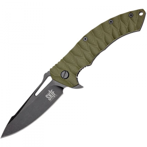 Skif 421SEBG Shark Framelock Knife BSW Olive Handles