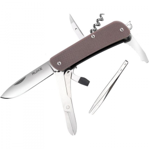 RUIKE M31N M31 Medium Satin Folding Knife Brown Handles