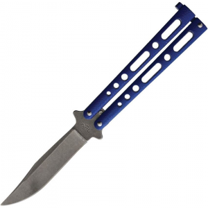Benchmark 018 BM018 Butterfly Stonewash Knife Blue Handles