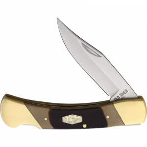 Schrade 1187281 Old Timer Cave Bear Lockback Knife Brown Sawcut Bone Handles