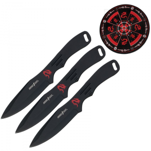 Miscellaneous 4513 M4513 Black Fixed Blade Throwing Knife Set