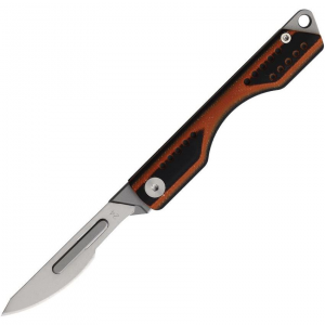 Ketuo 006 Mini Folder Satin Folding Knife Black/Orange Handles