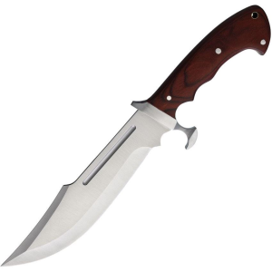 S-TEC 221666 S-TEC Satin Fixed Blade Knife Pakkawood Handles