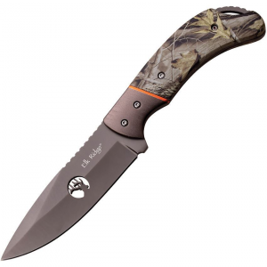 Elk Ridge 554CA Gray Titanium Fixed Blade Fixed Blade Knife Camo Handles