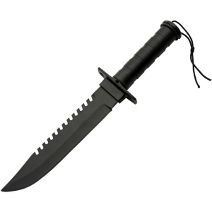Rite Edge 203442BK Canyon Survival Black Fixed Blade Knife Black Handles