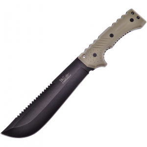 Frost TC74SAND Protector Bowie Black Fixed Blade Knife Sand Handles