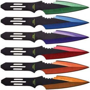 Perfect Point 4509 Throwing Fixed Blade Knife Set Black Handles