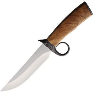 S-TEC 22042 S-TEC Satin Fixed Blade Knife Brown Handles