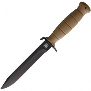 Miscellaneous 319 Military Black Fixed Blade Knife Coyote Brown Handles