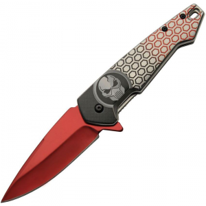 China Made 300578RD Predator Framelock Knife A/O Red Handles