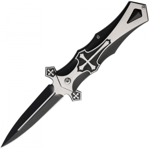 S-TEC 272508BK Cross Assist Open Linerlock Knife