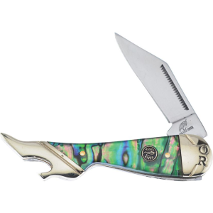 Frost OC183AB Leg Abalone Folding Knife Abalone Handles