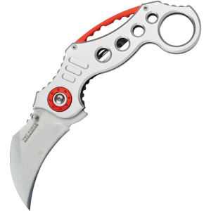 Tac Force 578S Karambit Assist Open Linerlock Knife with Silver Handles