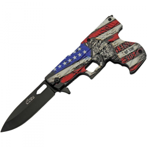 Rite Edge 300227LF Gun Linerlock Knife Freedom Handles