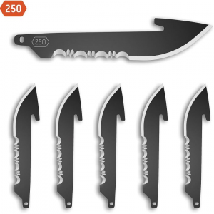 Outdoor Edge RRS25K6C OERRS25K6C Drop Point Black Blade Pack 6