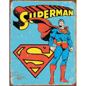 Tin Sign 1335 Superman -Retro Rich Vibrant Colors and Heavy Embossing Tin Sign