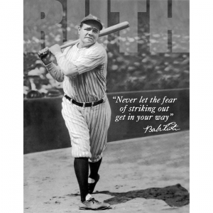 Tin Sign 1511 Babe Ruth No Fear Rich Vibrant Colors and Heavy Embossing Tin Sign