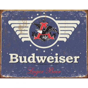 Tin Sign 1383 Tin Sign Budweiser 1936 Weathered