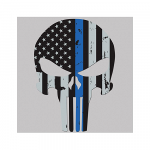 United States Tactical BS767 Sticker Thin Blue Line Skull