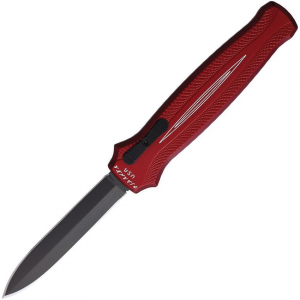 Piranha P20RT Auto Rated-X OTF Black Knife Red Handles