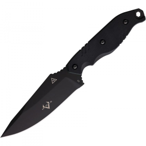 V NIVES VFB25GPBBK Trailblazer Black Fixed Blade Knife Black Handles