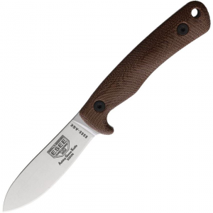 ESEE AGK35V Ashley Emerson Game S35V Stonewash Fixed Blade Knife Brown Handles
