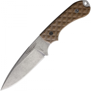 Bradford 32FE004A Guardian 3.2 Textured Stonewash Fixed Blade Knife Coyote Brown Handles