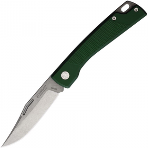 Mercury 9LUCVC LUC Slip Joint Stonewash Folding Knife Green Handles