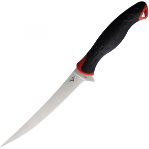 V NIVES VFB27FRNBK PNW Angler Satin Fixed Blade Knife Black Handles