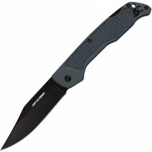 Ontario 4315GREYTC Camp Plus Black Finish Knife Gray Handles