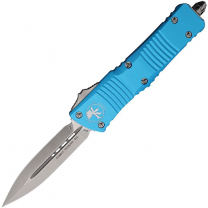 Microtech 1424TQ Auto Satin Double Edge Combat Troodon OTF Knife Turquoise Handles