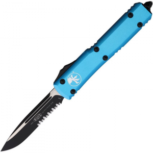 Microtech 1212TQ Auto Ultratech Part Serrated Single Edge OTF Knife Turquoise Handles