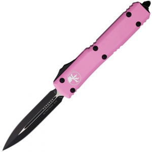 Microtech 1221BPK Auto Ultratech Double Edge OTF Knife Pink Handles