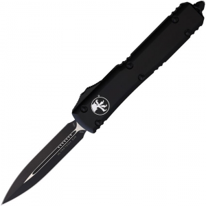 Microtech 1221T Auto Ultratech Double Edge OTF Knife Black Handles