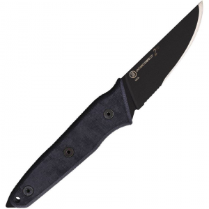Ontario 8198SEC Stealth Second Black Fixed Blade Knife Black Handles