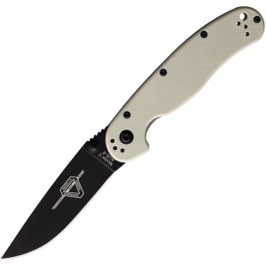 Ontario 8862BONE RAT II Black Linerlock Knife Ivory Handles