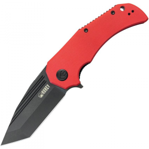 Kubey 318B Bravo 1 Knife Red Black Handles