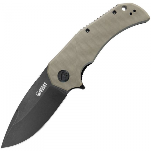 Kubey 319D Bravo 1 Knife Tan Black Handles