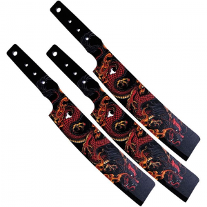 Toro 075 Besito Slim Black Fixed Blade Dragon Artwork Throwing Knives Set