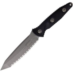 Microtech 11412AP Socom Alpha T/E AP FS Apocalyptic Stainless Fixed Blade Knife Black Handles