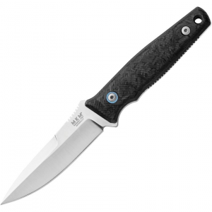 MKM-Maniago TPFDCF TPF Defense Marble CF Satin Fixed Blade Knife Carbon Handles