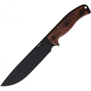 Ontario 8651TC RAT-7 Adventurer Black Fixed Blade Knife Laminatedwood Handles