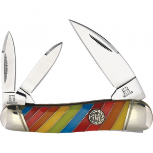 Rough Rider 2468 Lollipop Series Swayback Finish Knife Multicolor Handles