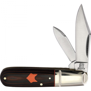 Rough Rider 2306 Desert Fox Barlow Satin Folding Knife Black/Orange Handles
